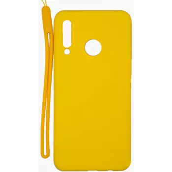 Evelatus Huawei P30 Lite Funda de silicona Soft Touch con cordón amarilla