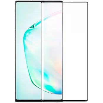 Evelatus Samsung Galaxy Note 10 Cristal aluminosilicato curvo 3D Full Glue 9H (0,26 mm) + protector de cámara