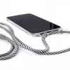 Evelatus Samsung Galaxy S10 Funda con cordón rayas negras transparente