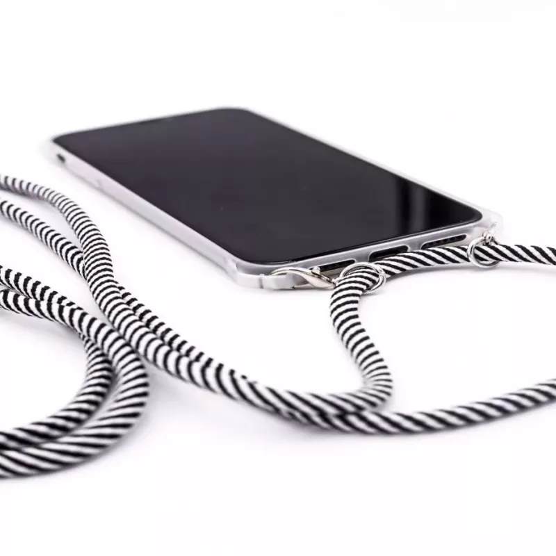 Evelatus Samsung Galaxy S10 Funda con cordón rayas negras transparente