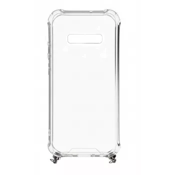 Evelatus Samsung Galaxy S10 Funda con cordón rayas negras transparente