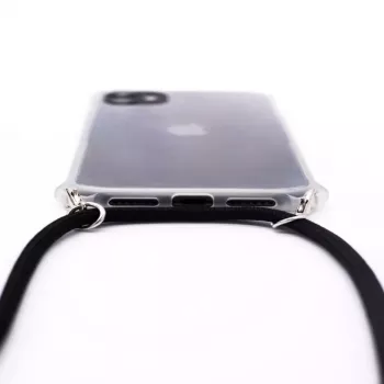 Evelatus Apple iPhone 11 Pro Max Funda con cordón negra transparente