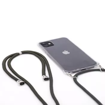 Evelatus Apple iPhone 11 Pro Max Funda con cordón verde transparente