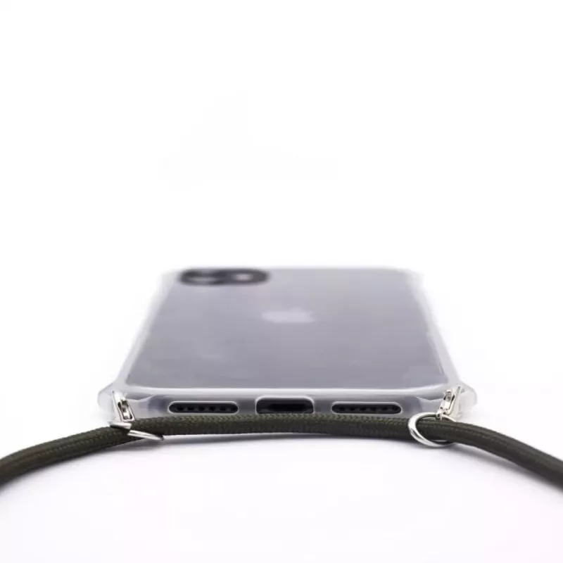 Evelatus Apple iPhone 11 Pro Max Funda con cordón verde transparente