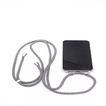 Evelatus Apple iPhone 11 Pro Max Funda con cordón rayas negras transparente