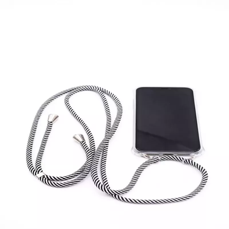Evelatus Apple iPhone XR Funda con cordón rayas negras transparente