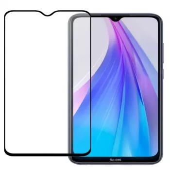 Evelatus Xiaomi Redmi Note 8T Protector de pantalla de cristal templado 2.5D (Full Glue) - marco negro