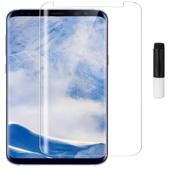 EVELATUS Samsung Galaxy S9 Plus Protector de pantalla de cristal transparente UV con pegamento líquido
