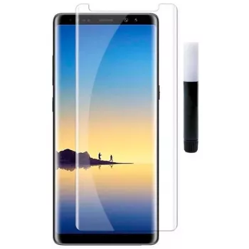 Evelatus Samsung Galaxy Note 8 protector de pantalla de cristal transparente UV + adhesivo