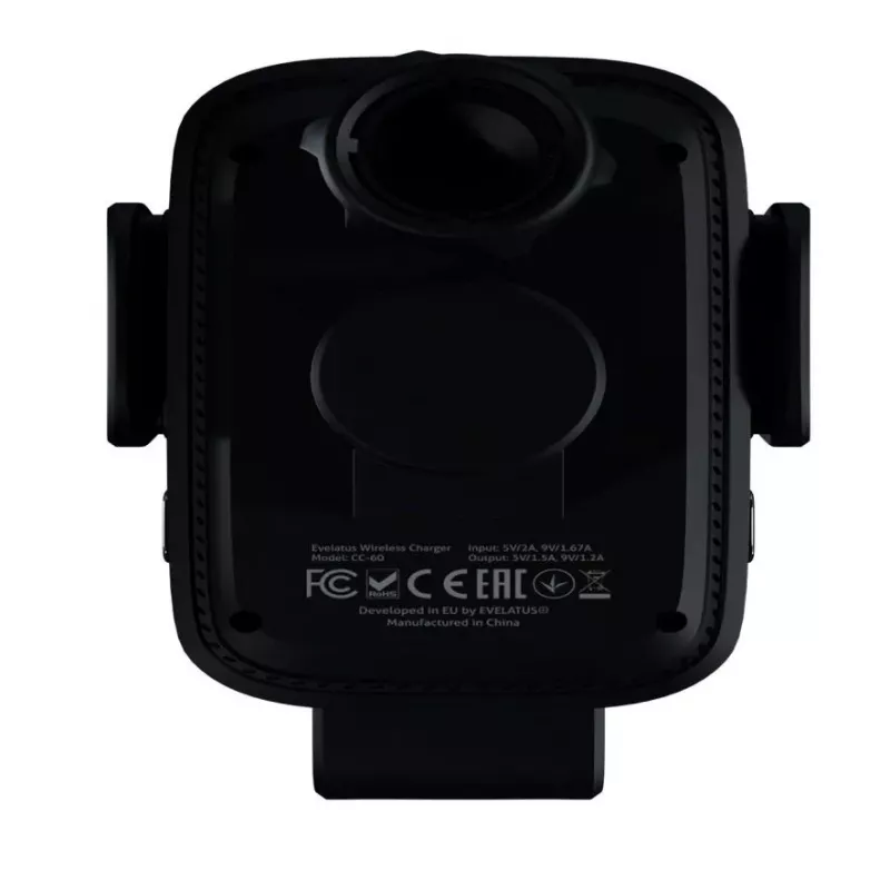 Evelatus soporte para coche con cargador inalámbrico WCH03 15W negro