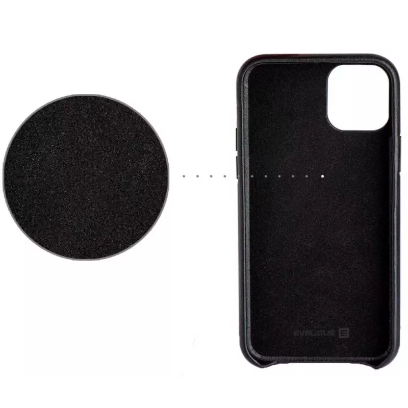 Evelatus Apple iPhone 11 Pro Max funda de piel negra