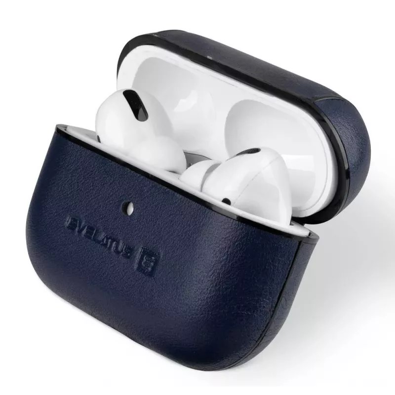 Evelatus Apple AirPods Pro funda protectora de piel azul oscuro
