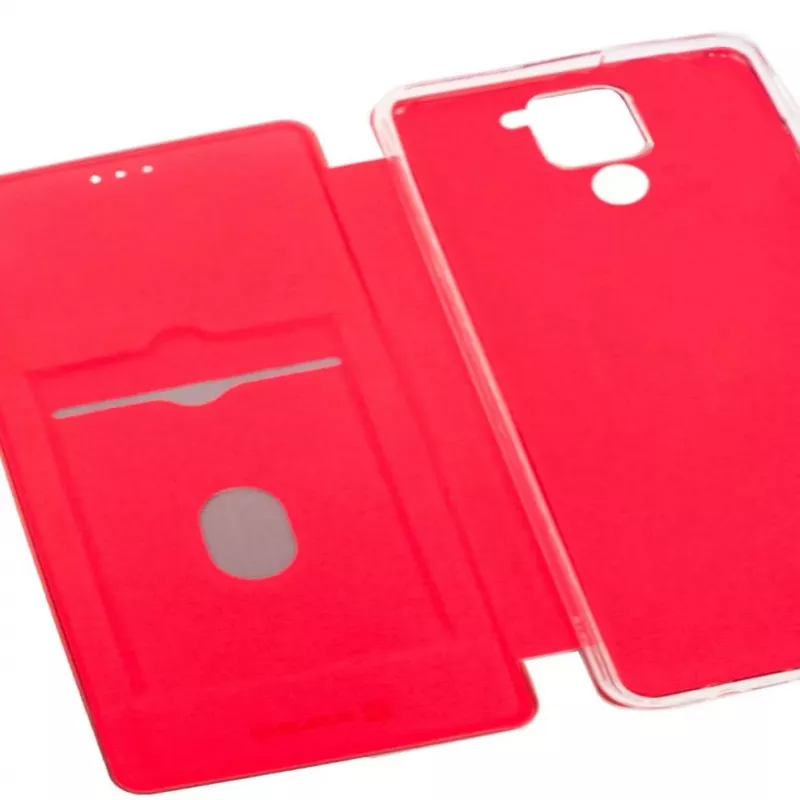 Evelatus Xiaomi Redmi Note 9 Funda tipo libro, rojo vino