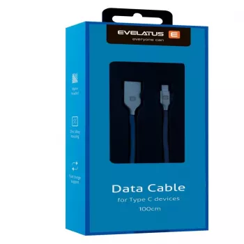 Evelatus Cable de datos para dispositivos USB-C TPC06 1m azul