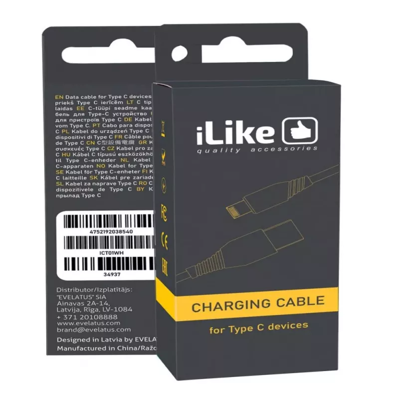 iLike Evelatus Cable de carga para dispositivos Lightning CCI01 blanco