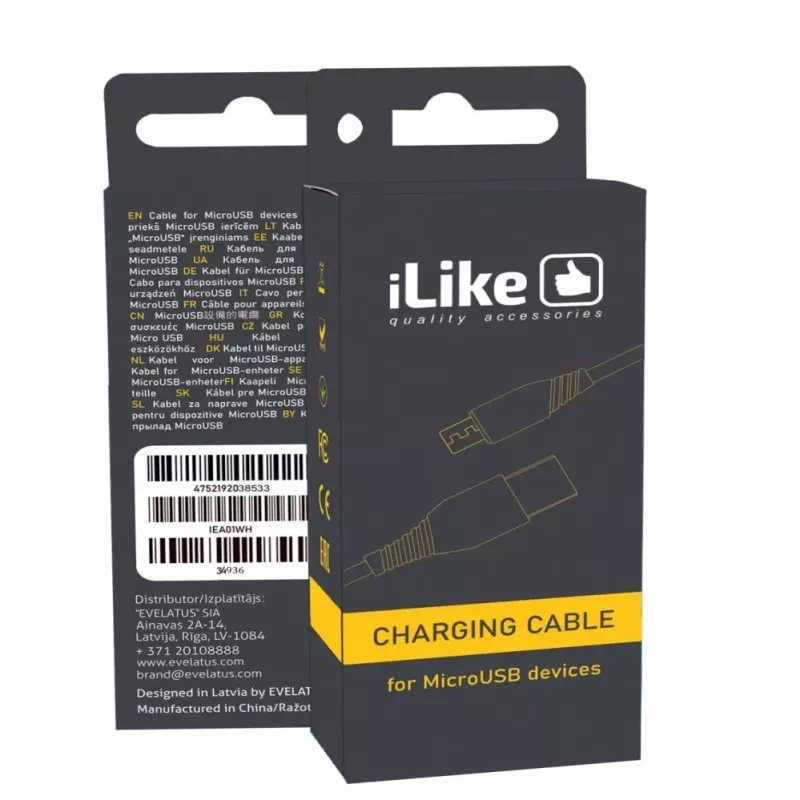 iLike Cable de carga para MicroUSB ICM01 negro