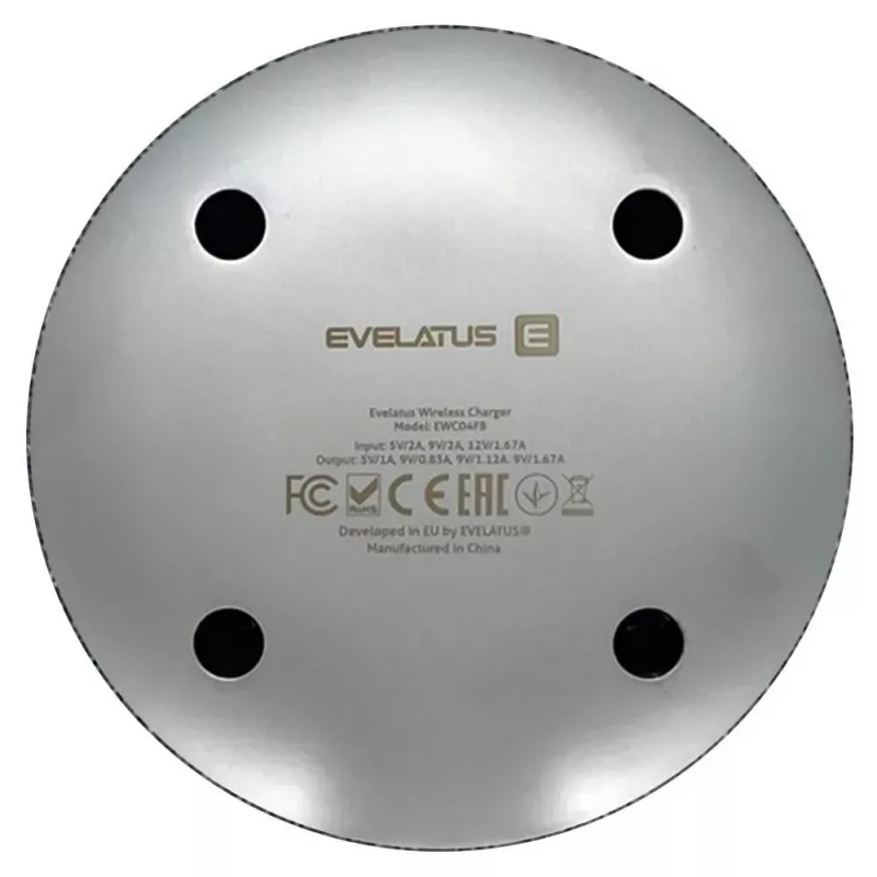 Evelatus Cargador de sobremesa inalámbrico EWC04 Fabric - base de carga Qi de 10W