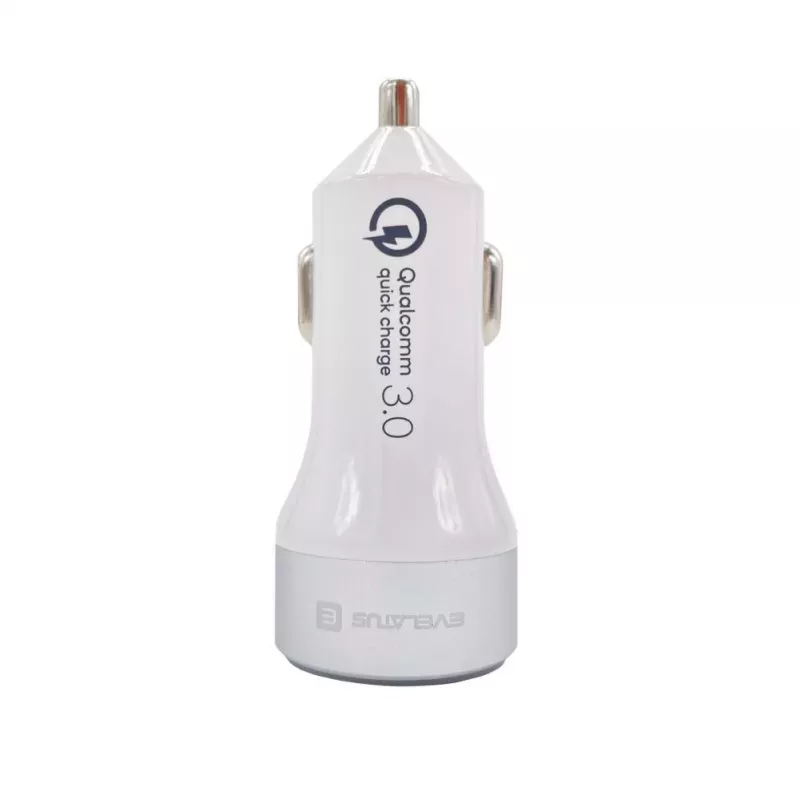 Evelatus Cargador rápido de coche QCC03, blanco