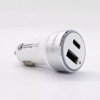 Evelatus Cargador rápido de coche QCC03, blanco