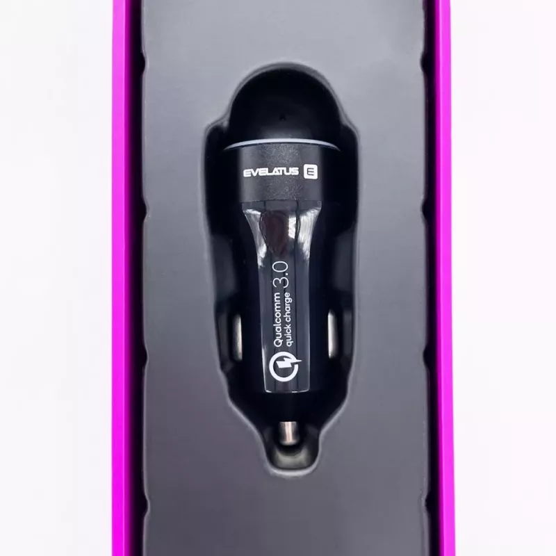 Evelatus Cargador rápido para coche QCC03 Negro