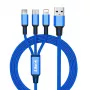 iLike Cable de carga 3 en 1 CCI02 Azul