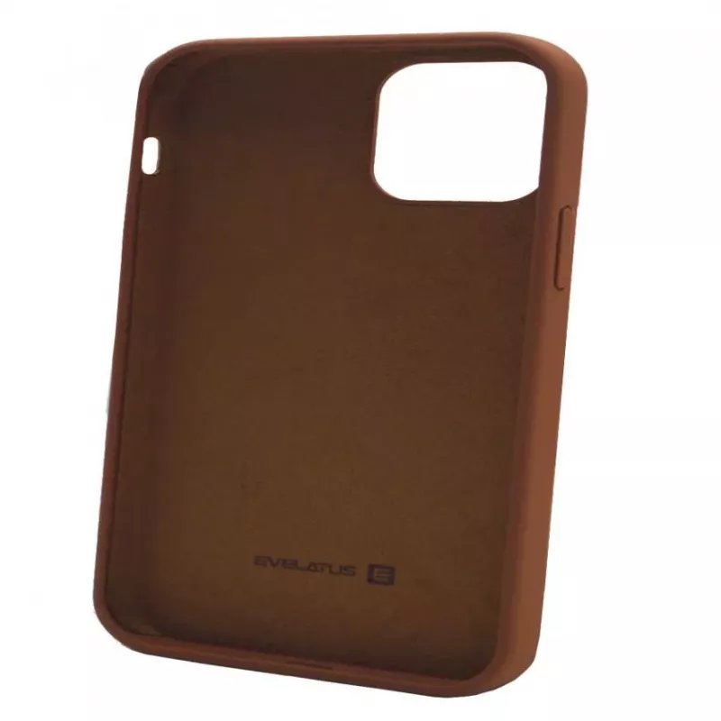 Evelatus Apple iPhone 12/12 Pro funda de silicona Premium Soft Touch café oscuro