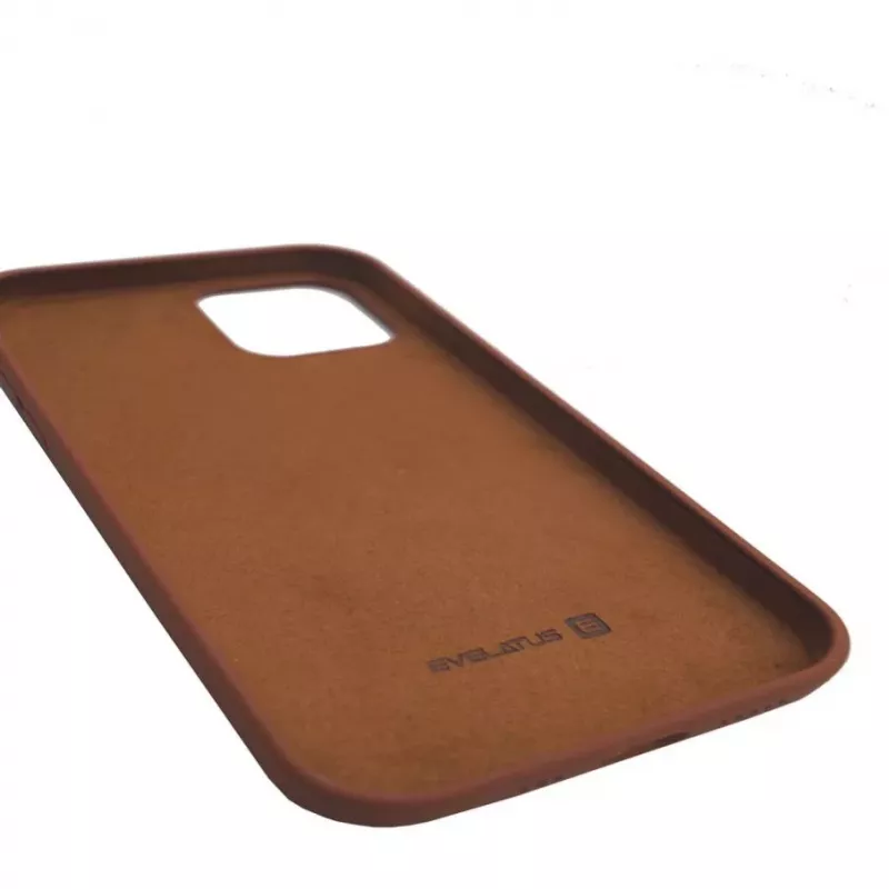Evelatus Apple iPhone 12/12 Pro funda de silicona Premium Soft Touch café oscuro