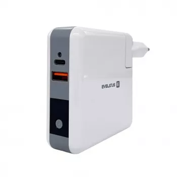 Evelatus Adaptador de viaje con cargador inalámbrico EWC06 Blanco