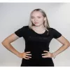 DINAMO Camiseta de mujer con estampado metálico negro XS Negro