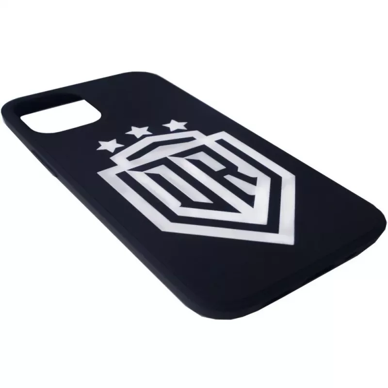 Evelatus Funda de silicona Soft Touch con logo DR N1 para iPhone 12 Pro Blanco Negro