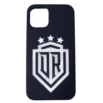Evelatus Funda de silicona Soft Touch con logo DR N1 para iPhone 12 Pro Blanco Negro