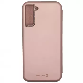 Evelatus Funda tipo libro para Samsung Galaxy S21 Plus Rose Gold