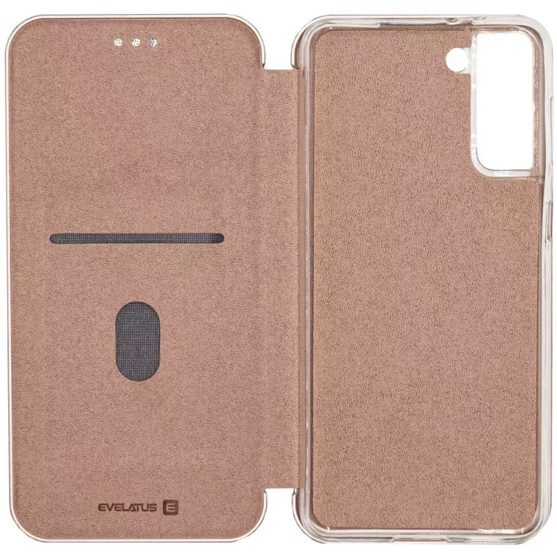 Evelatus Funda tipo libro para Samsung Galaxy S21 Plus Rose Gold