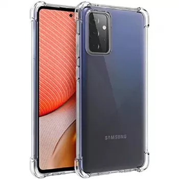 Evelatus Funda antichoque militar de silicona TPU para Samsung Galaxy A72 transparente