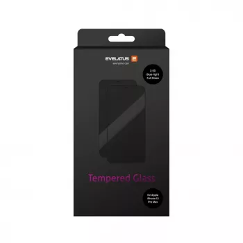 EVELATUS Protector de pantalla de cristal con pegamento japonés 2.5D Full Cover Anti-Blue para Apple iPhone 12 Pro Max