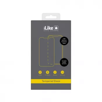 iLike Apple iPhone 12/12 Pro protector de pantalla de cristal Full Cover 2.5D Silk Print - negro