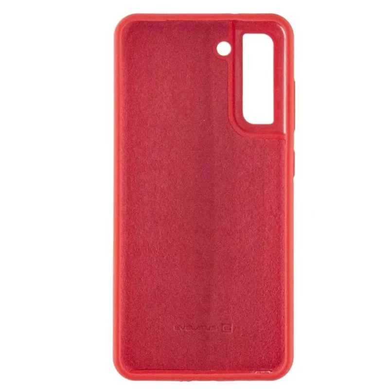 Evelatus Samsung Galaxy S21 FE Funda de silicona Premium Soft Touch Rojo chino
