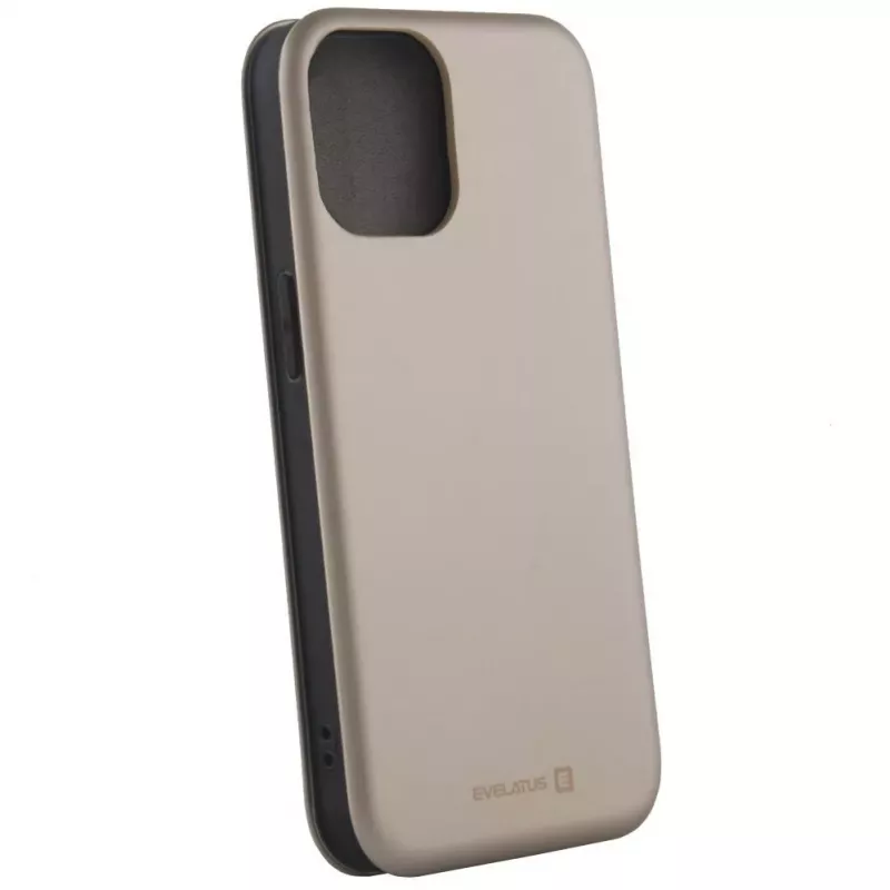 Evelatus Funda tipo libro para Apple iPhone 12/12 Pro dorada