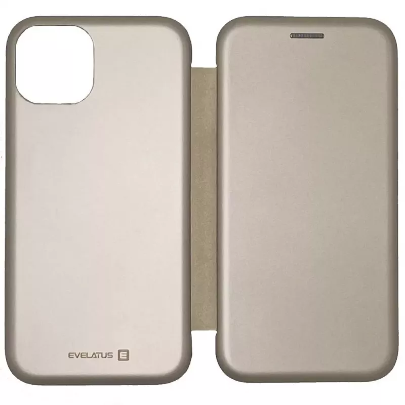 Evelatus Funda tipo libro para Apple iPhone 13 Pro dorada