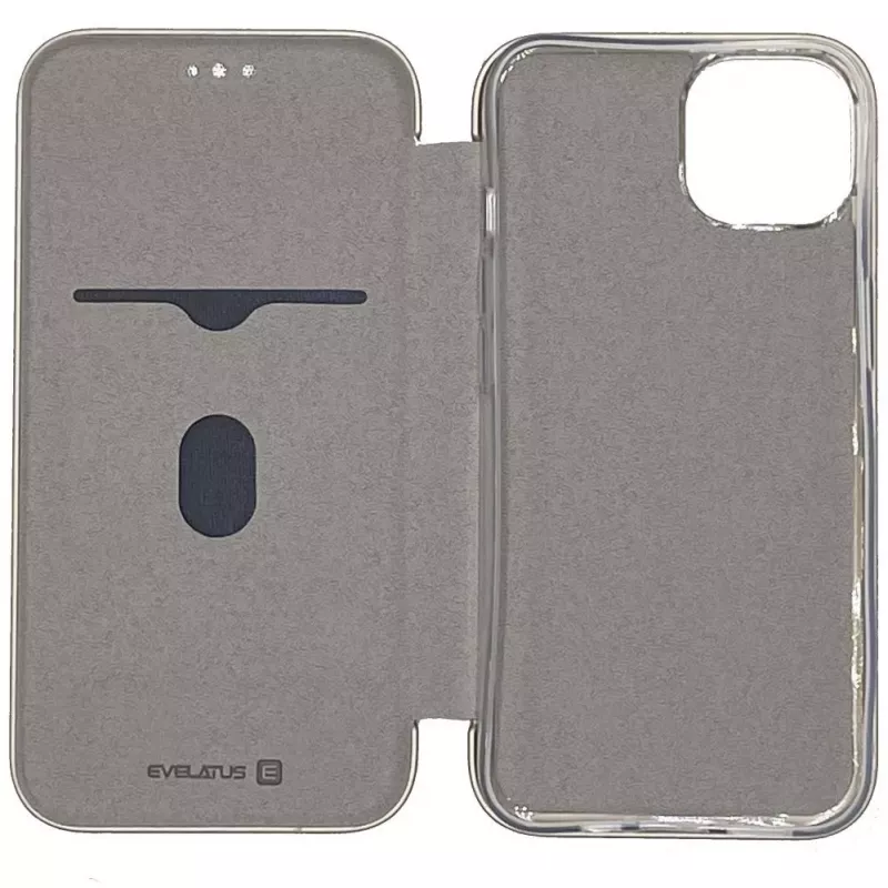 Evelatus Funda tipo libro para Apple iPhone 13 Pro Max dorada