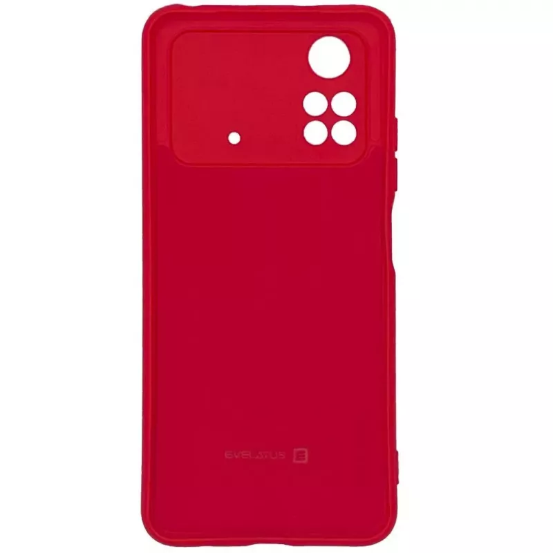 Evelatus Funda de silicona Premium Soft Touch para Xiaomi Poco X4 Pro 5G - Rojo