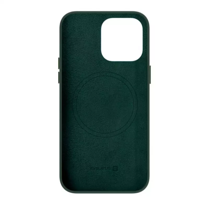 Evelatus Apple iPhone 14 funda de piel genuina con MagSafe verde oscuro
