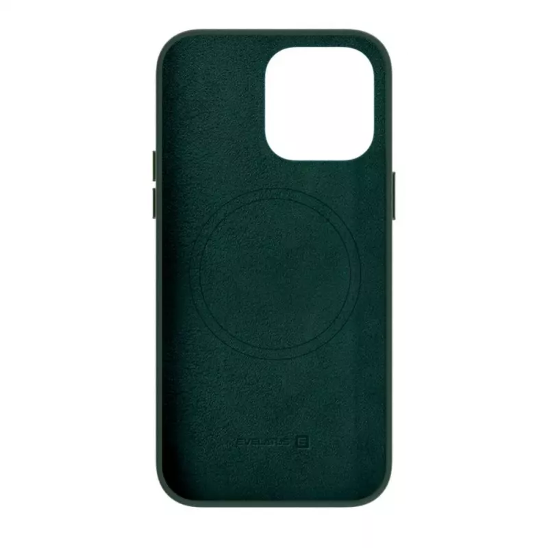 Evelatus Apple iPhone 14 Pro funda de piel genuina con MagSafe verde oscuro