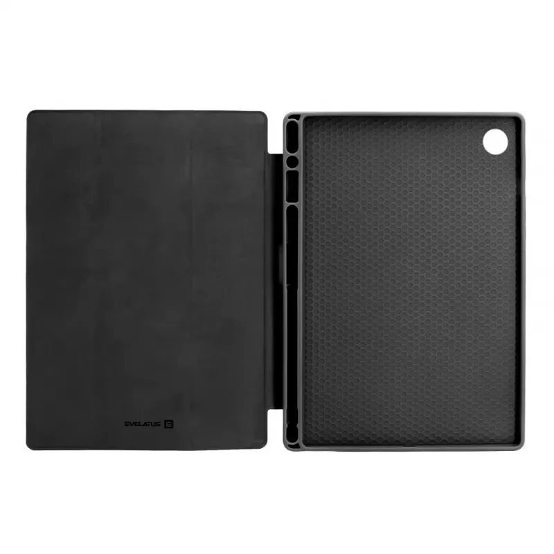 Evelatus Galaxy Tab A8 10.5 (2021) Funda Smart Cover con forro interior de microfibra negra