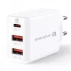 Evelatus Cargador de viaje ETC06 pared EU 3 puertos 32W USB-C / USB-A2 blanco