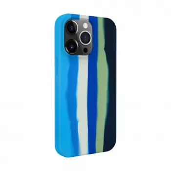 Evelatus Funda de silicona para Apple iPhone 13 Pro Max multicolor azul