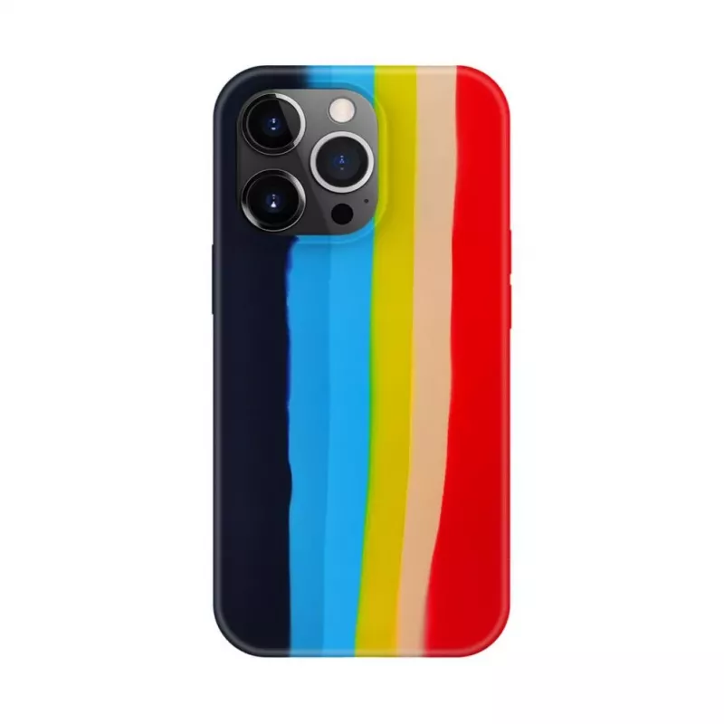 Evelatus Funda de silicona para Apple iPhone 14 Pro multicolor arcoíris
