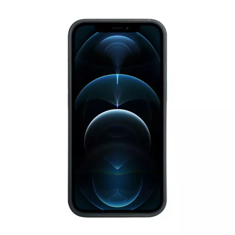 iLike Funda de silicona y plástico Eco Print Design para Apple iPhone 12 / 12 Pro negra
