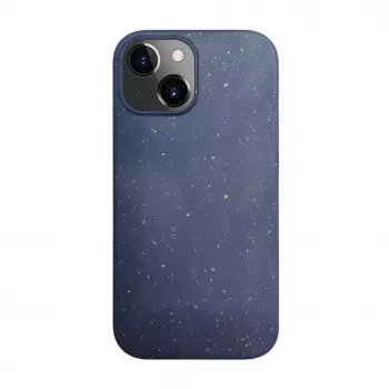 iLike Funda de silicona y plástico Eco Print Design para Apple iPhone 13 azul