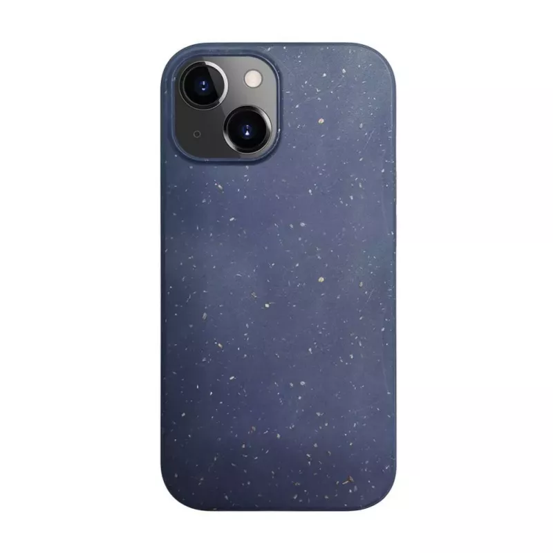 iLike Funda de silicona y plástico Eco Print Design para Apple iPhone 13 azul